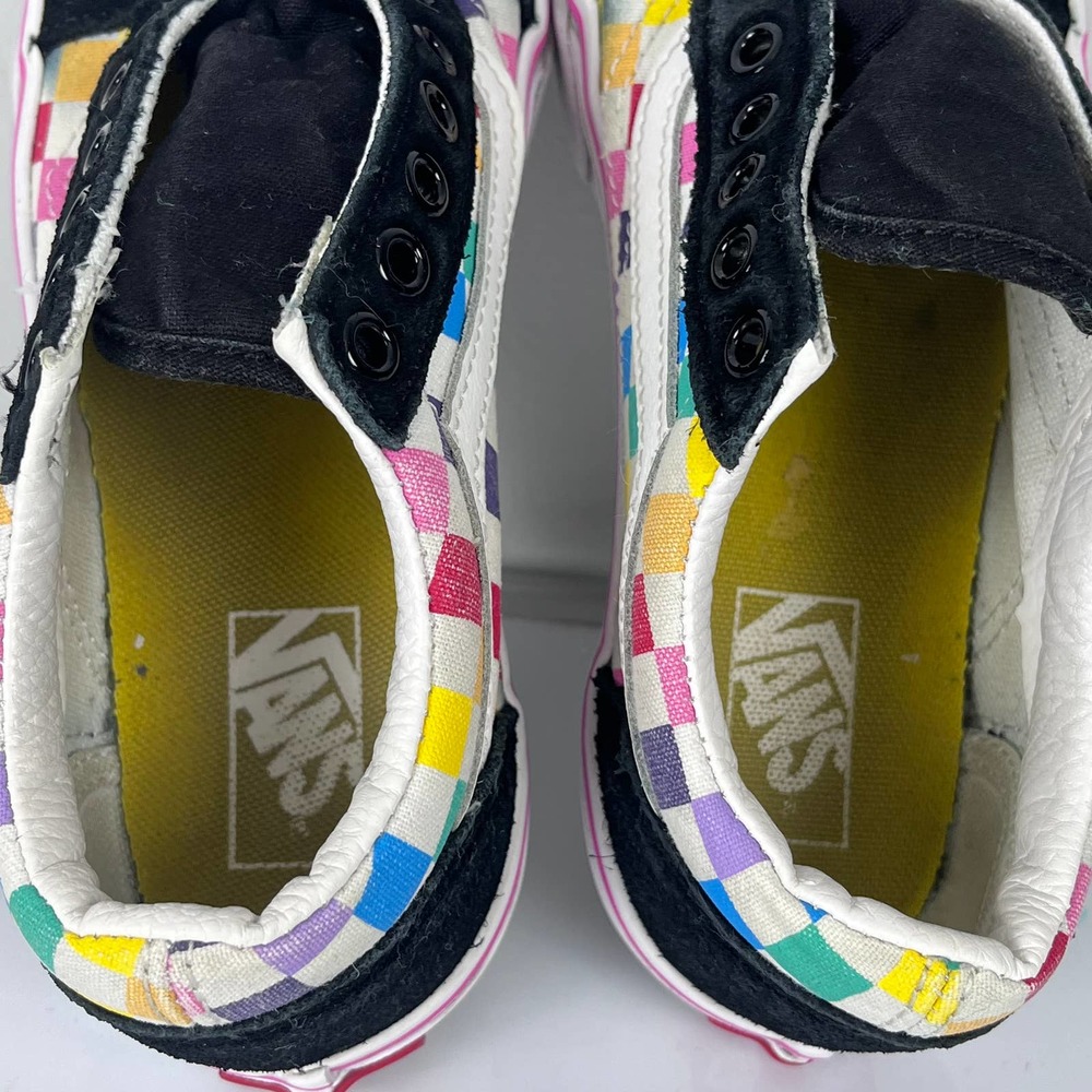 Vans Old Skool (Checker) Rainbow/White Youth Size 2 - Picture 9 of 11